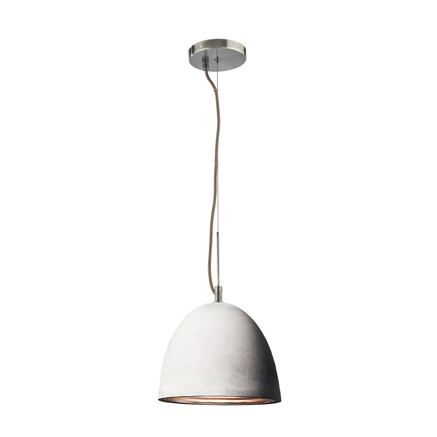 Atlas Lighting Castle 8'' Wide 1Lt Mini Pendant, Chrome/Gray