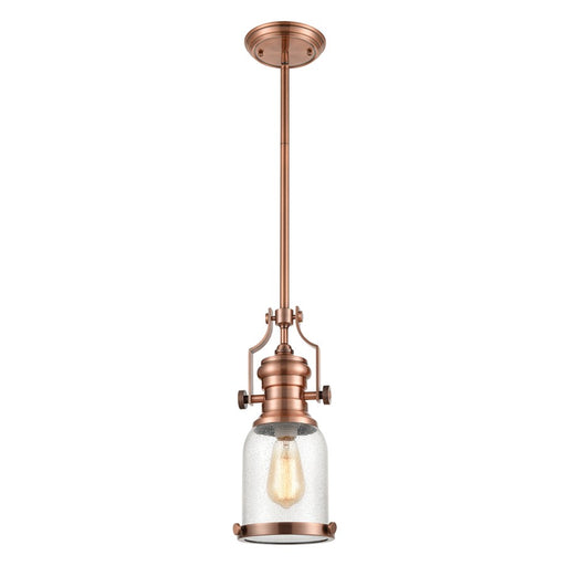 Atlas Lighting Chadwick 8'' Wide 1Lt Mini Pendant, Copper/Clear