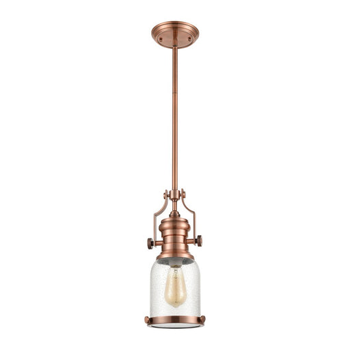 Atlas Lighting Chadwick 8'' Wide 1Lt Mini Pendant, Copper/Clear