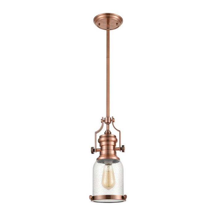 Atlas Lighting Chadwick 8'' Wide 1Lt Mini Pendant, Copper/Clear