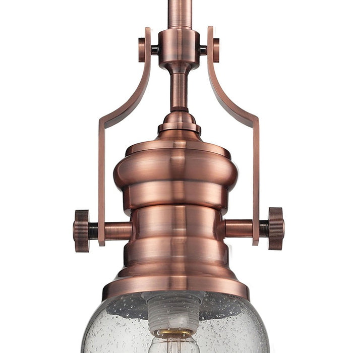 Atlas Lighting Chadwick 8'' Wide 1Lt Mini Pendant, Copper/Clear