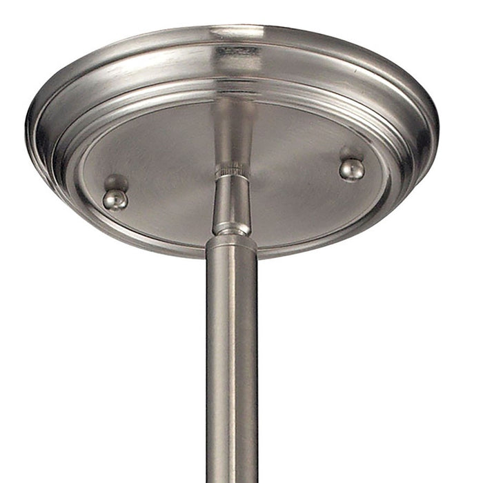 Atlas Lighting Chadwick 8''W 1Lt Mini Pendant, Satin Nickel/Clear