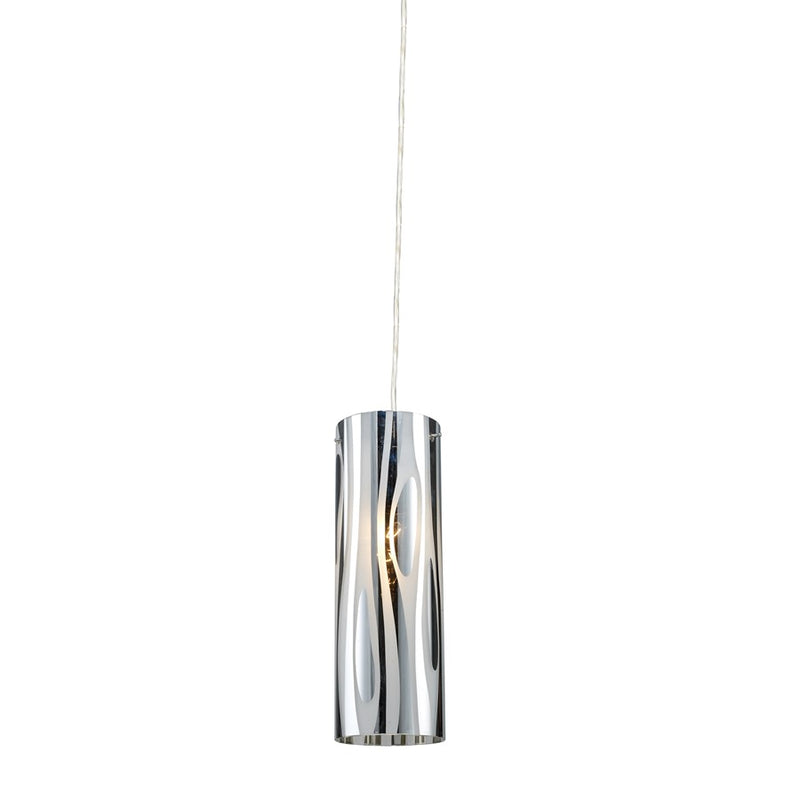 Atlas Lighting Chromia 4in 1-Light Pendant | Modern Polished Chrome and Chrome Metal | Kitchen Island & Dining Room | 4 x 4 x 12 in | Model CL11562-CH