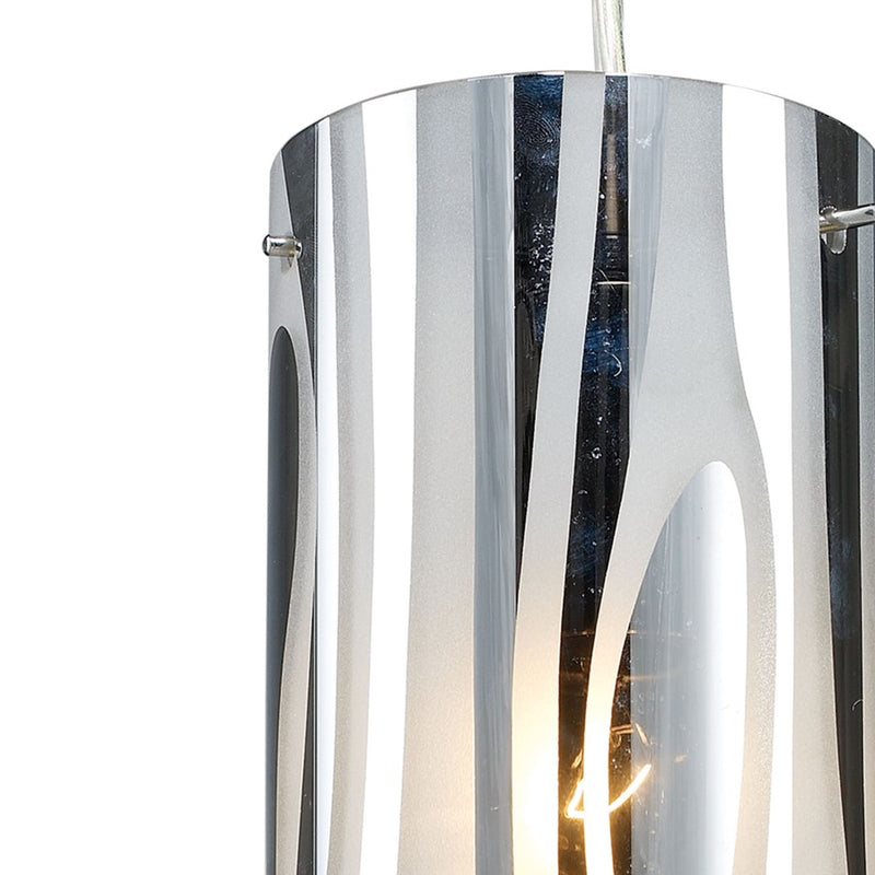 Atlas Lighting Chromia 4in 1-Light Pendant | Modern Polished Chrome and Chrome Metal | Kitchen Island & Dining Room | 4 x 4 x 12 in | Model CL11562-CH