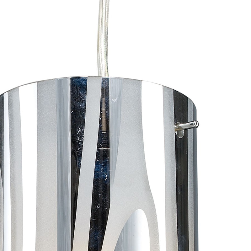 Atlas Lighting Chromia 4in 1-Light Pendant | Modern Polished Chrome and Chrome Metal | Kitchen Island & Dining Room | 4 x 4 x 12 in | Model CL11562-CH