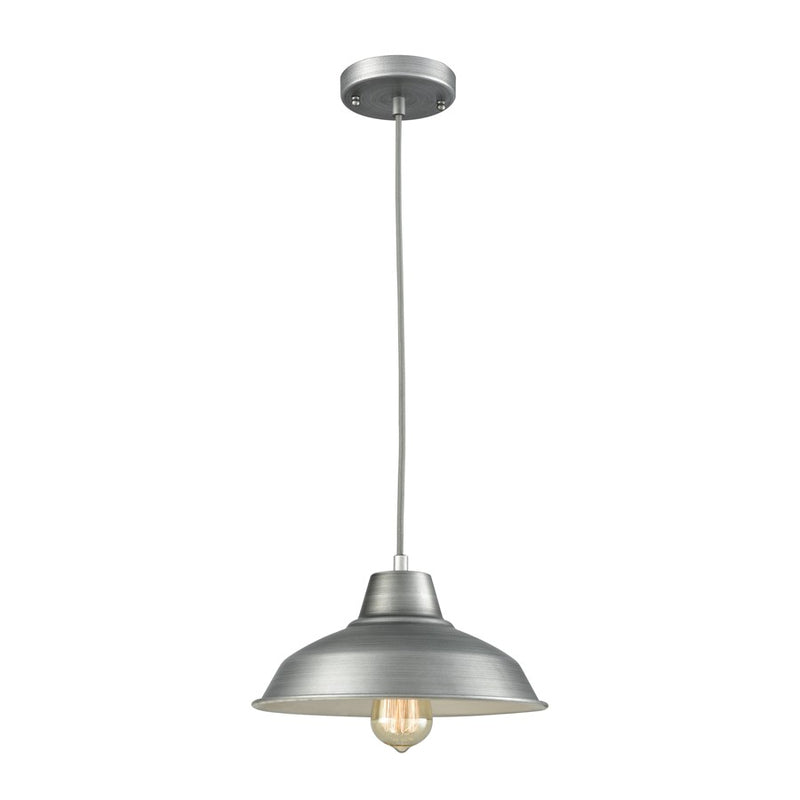 Atlas Lighting Classic Loft 11in 1-Light Mini Pendant | Traditional Weathered Zinc and Gray Metal | Kitchen Island & Dining Room | Model CL11564-SV