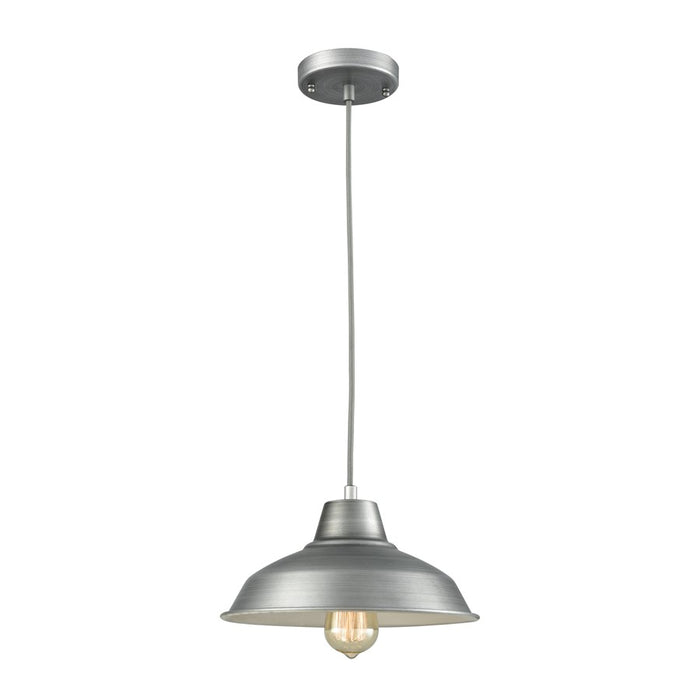 Atlas Lighting Classic Loft 11'' Wide 1Lt Mini Pendant, Zinc/Gray