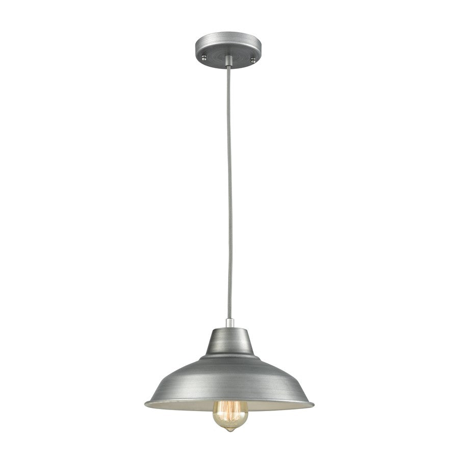 Atlas Lighting Classic Loft 11'' Wide 1Lt Mini Pendant, Zinc/Gray