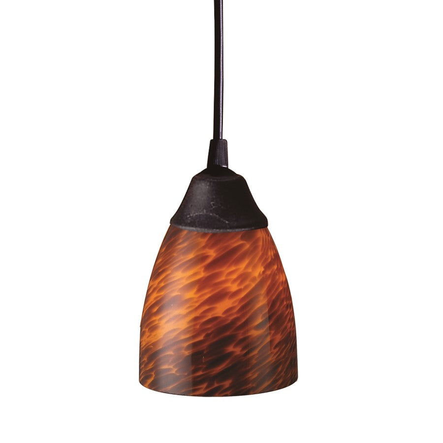Atlas Lighting Classico 5'' Wide 1Lt Pendant, Rust/Espresso/Brown