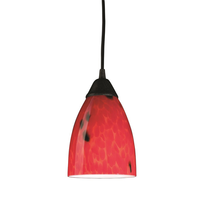Atlas Lighting Classico 5'' Wide 1Lt Pendant, Dark Rust/Fire Red