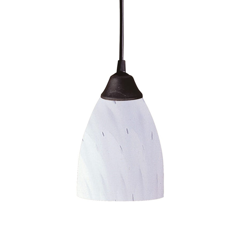 Atlas Lighting Classico 5in 1-Light Pendant | Transitional Dark Rust and Simple White Frosted Glass | Kitchen Island & Dining | Model CL11565-WH2