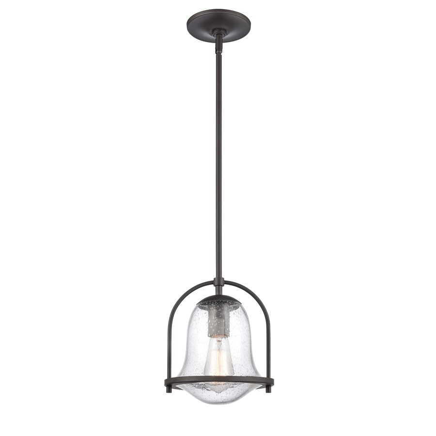 Atlas Lighting Connection 8'' Wide 1Lt Mini Pendant, Bronze/Clear