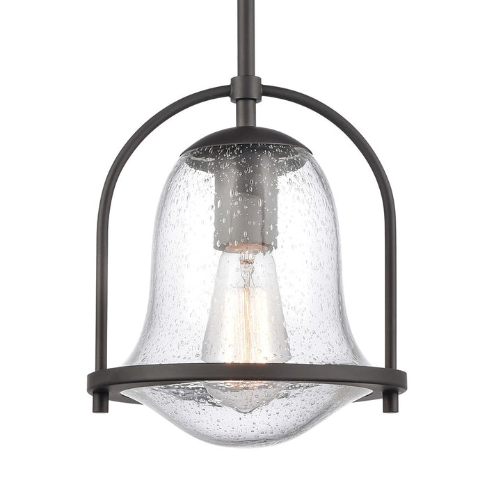Atlas Lighting Connection 8'' Wide 1Lt Mini Pendant, Bronze/Clear