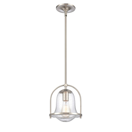 Atlas Lighting Connection 8'' Wide 1Lt Mini Pendant, Nickel/Clear