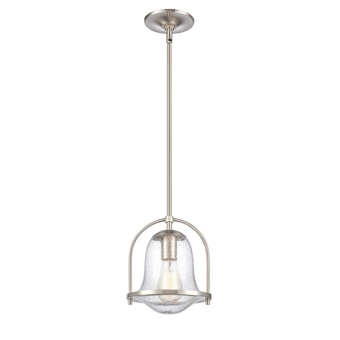 Atlas Lighting Connection 8'' Wide 1Lt Mini Pendant, Nickel/Clear