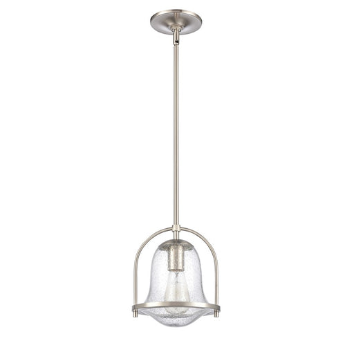 Atlas Lighting Connection 8'' Wide 1Lt Mini Pendant, Nickel/Clear