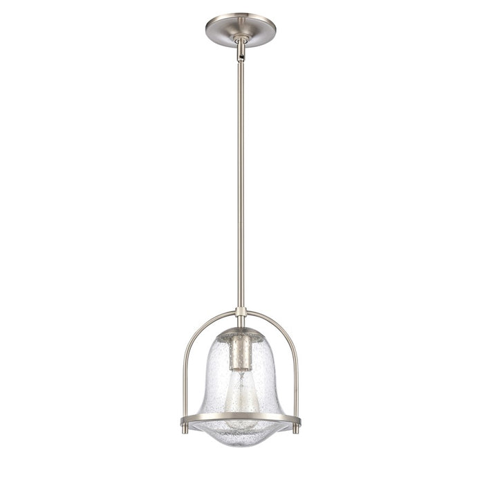 Atlas Lighting Connection 8'' Wide 1Lt Mini Pendant, Nickel/Clear