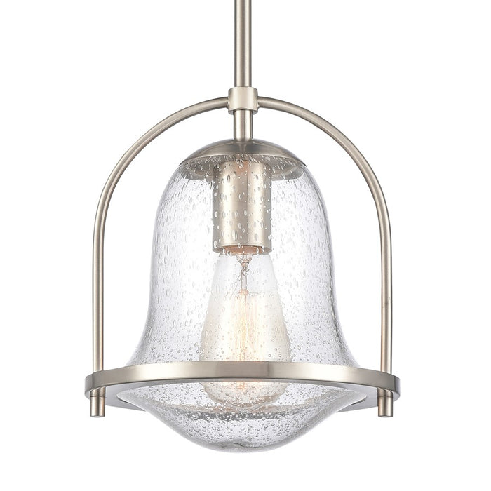 Atlas Lighting Connection 8'' Wide 1Lt Mini Pendant, Nickel/Clear