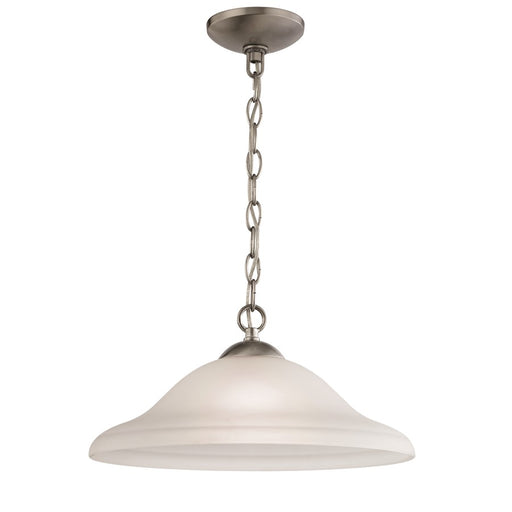 Atlas Lighting Conway 6''W 1Lt Mini Pendant, Brushed Nickel/White