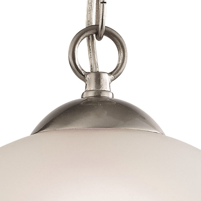 Atlas Lighting Conway 6''W 1Lt Mini Pendant, Brushed Nickel/White