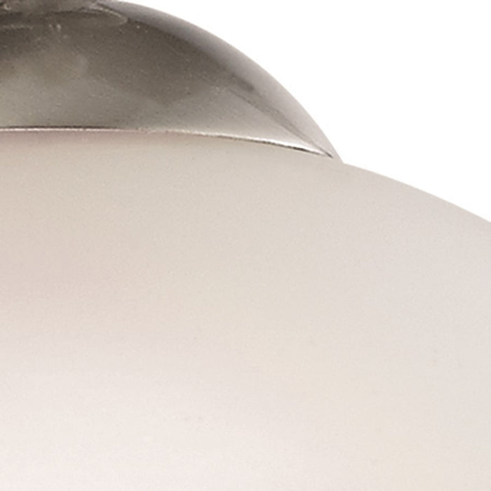 Atlas Lighting Conway 6''W 1Lt Mini Pendant, Brushed Nickel/White