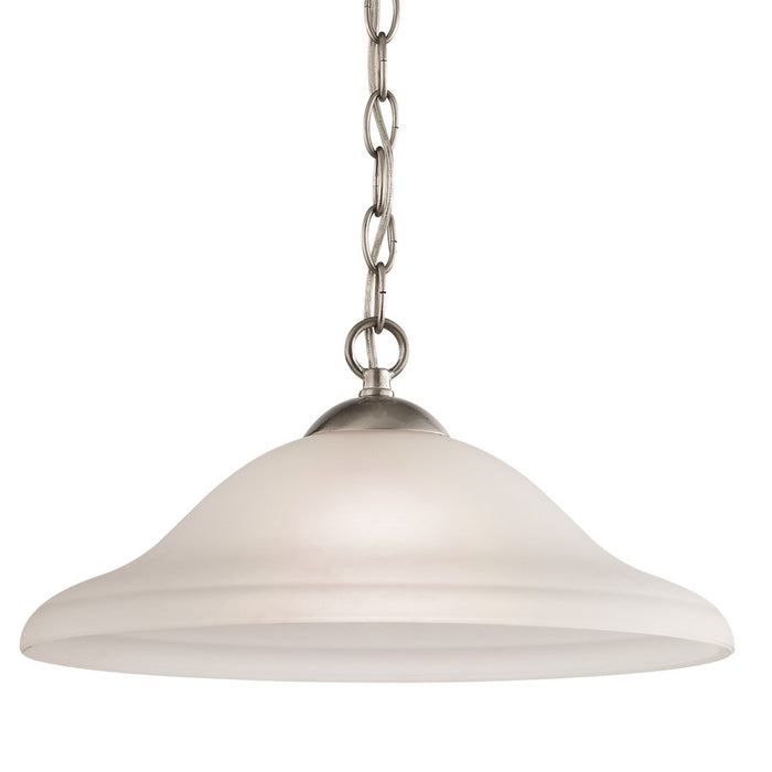Atlas Lighting Conway 6''W 1Lt Mini Pendant, Brushed Nickel/White