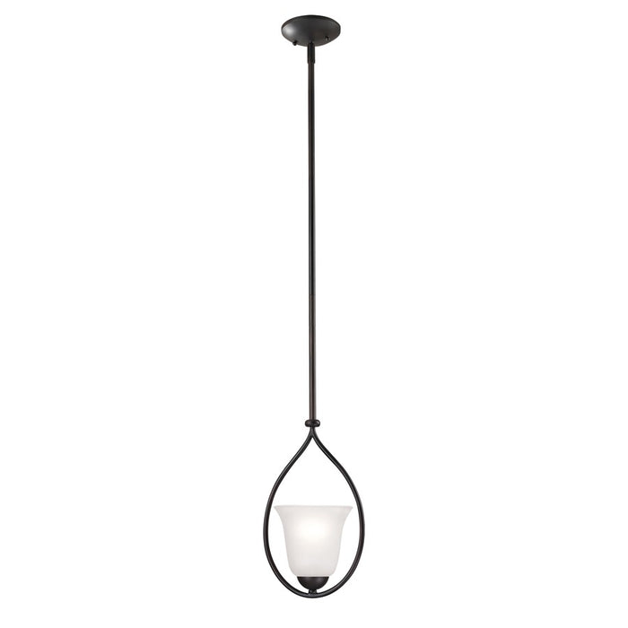Atlas Lighting Conway 8'' Wide 1Lt Mini Pendant, Bronze/White