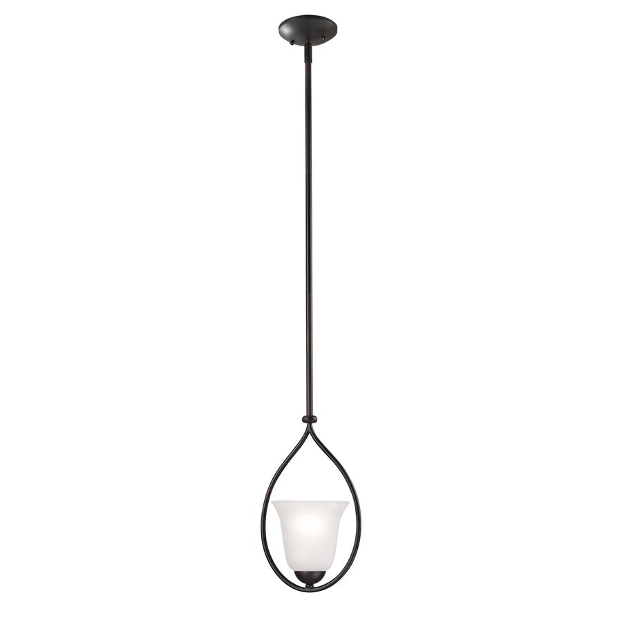 Atlas Lighting Conway 8'' Wide 1Lt Mini Pendant, Bronze/White