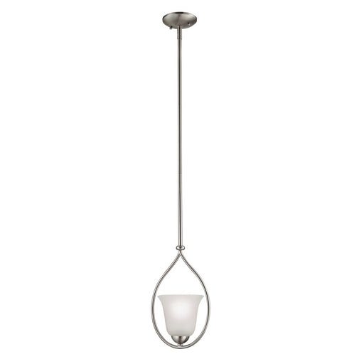 Atlas Lighting Conway 8''W 1Lt Mini Pendant, Brushed Nickel/White