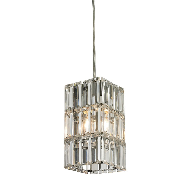 Atlas Lighting Cynthia 4in 1-Light Mini Pendant | Modern Polished Chrome and Clear Crystal | Kitchen Island & Dining Room | Model CL11571-CH