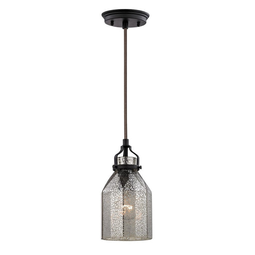 Atlas Lighting Danica 5''W 1Lt Pendant, Oil Rubbed Bronze/Silver