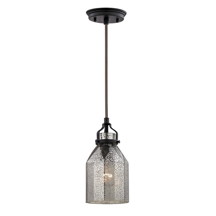 Atlas Lighting Danica 5''W 1Lt Pendant, Oil Rubbed Bronze/Silver