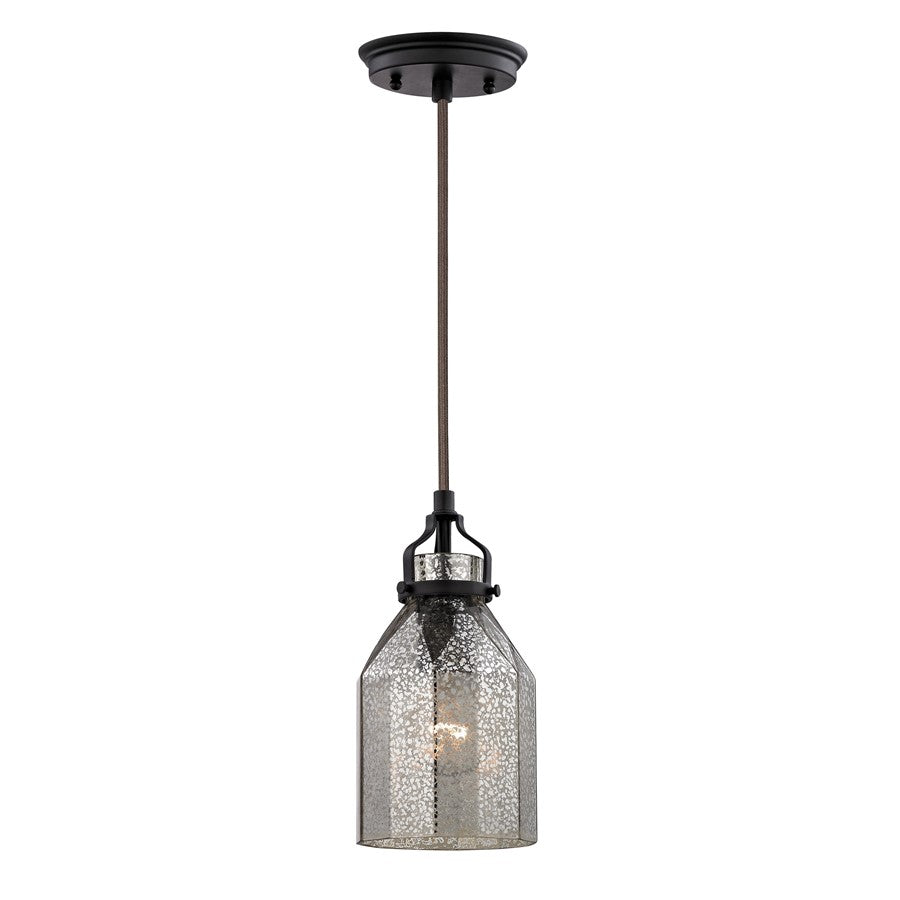 Atlas Lighting Danica 5''W 1Lt Pendant, Oil Rubbed Bronze/Silver