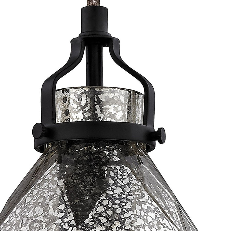 Atlas Lighting Danica 5in 1-Light Mini Pendant | Transitional Oil Rubbed Bronze and Silver Mercury Glass | Kitchen Island & Dining | Model CL11572-BZ