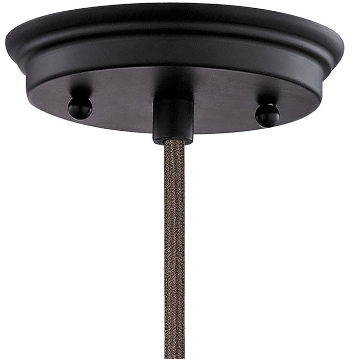 Atlas Lighting Danica 5''W 1Lt Pendant, Oil Rubbed Bronze/Silver