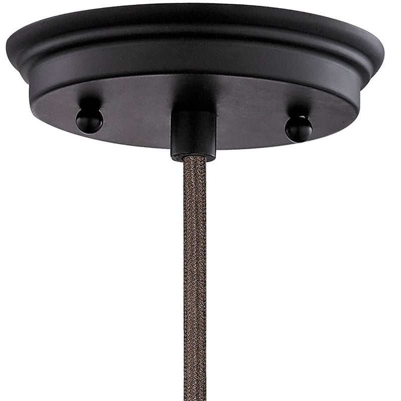 Atlas Lighting Danica 5in 1-Light Mini Pendant | Transitional Oil Rubbed Bronze and Silver Mercury Glass | Kitchen Island & Dining | Model CL11572-BZ