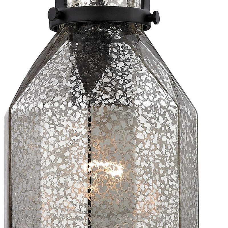 Atlas Lighting Danica 5in 1-Light Mini Pendant | Transitional Oil Rubbed Bronze and Silver Mercury Glass | Kitchen Island & Dining | Model CL11572-BZ