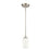 Atlas Lighting Dawson 4'' Wide 1Lt Mini Pendant, Satin Nickel/White