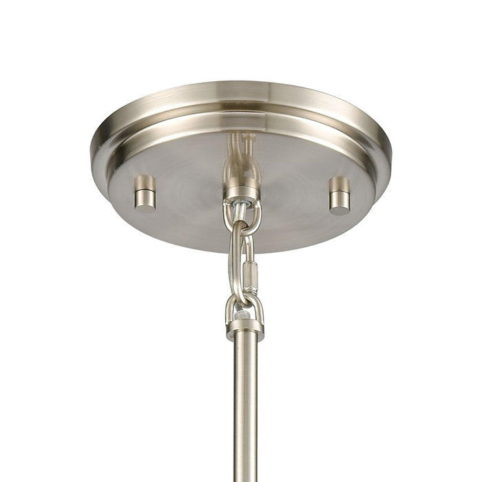 Atlas Lighting Dawson 4'' Wide 1Lt Mini Pendant, Satin Nickel/White