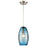 Atlas Lighting Ebbtide 6'' Wide 1Lt Mini Pendant, Satin Nickel/Blue