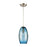 Atlas Lighting Ebbtide 6'' Wide 1Lt Mini Pendant, Satin Nickel/Blue
