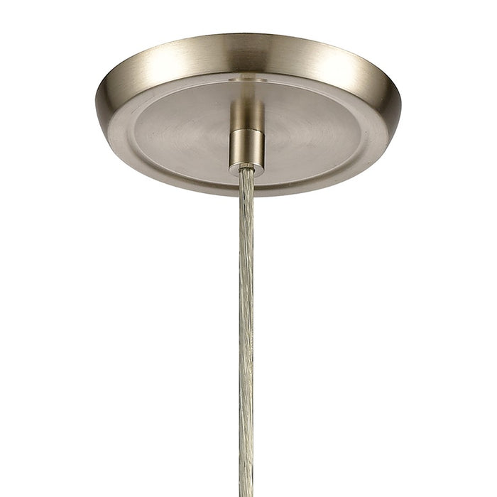 Atlas Lighting Ebbtide 6'' Wide 1Lt Mini Pendant, Satin Nickel/Blue