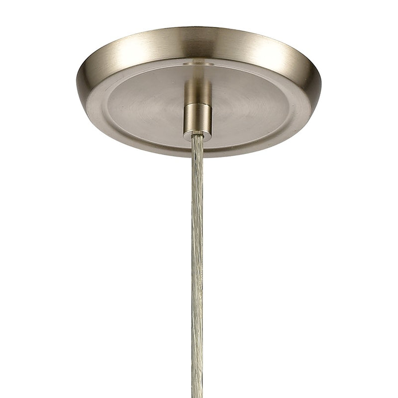 Atlas Lighting Ebbtide 6in 1-Light Mini Pendant | Modern Aqua Blue Glass and Satin Nickel | Kitchen Island & Dining Room | Model CL11576-BL