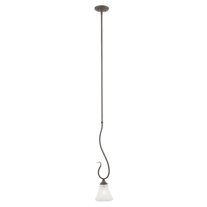 Atlas Lighting Ellipse 6in 1-Light Mini Pendant | Traditional Painted Bronze and White Frosted Glass | Kitchen Island & Dining | Model CL11577-BZ