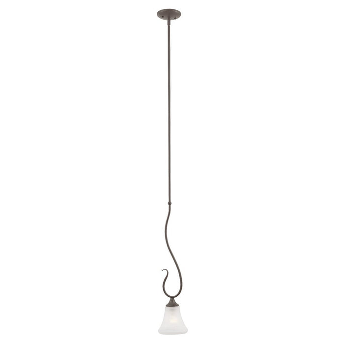 Atlas Lighting Elipse 6''W 1Lt Mini Pendant, Painted Bronze/White