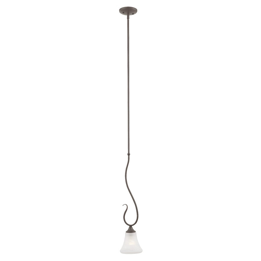Atlas Lighting Elipse 6''W 1Lt Mini Pendant, Painted Bronze/White