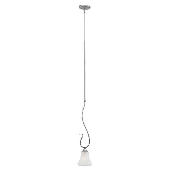 Atlas Lighting Elipse 6''W 1Lt Mini Pendant, Brushed Nickel/White
