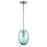 Atlas Lighting Ellipsa 7'' Wide 1Lt Mini Pendant, Satin Nickel/Blue