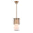 Atlas Lighting Esteem 6'' Wide 1Lt Mini Pendant, Aged Brass/White