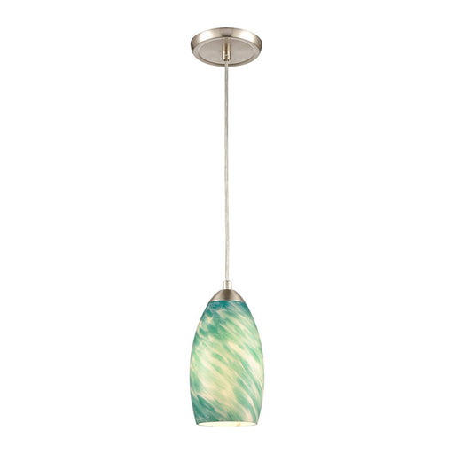 Atlas Lighting Evening Sky 5''W 1Lt Mini Pendant, Nickel/Blue Cloud